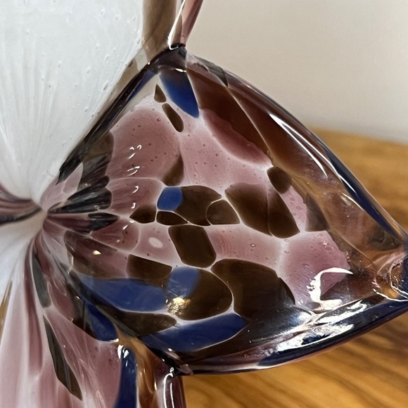 Italian Murano Hand Blown Art Glass Flower Made in Italy VTG 5.5” - Picture 10 of 14